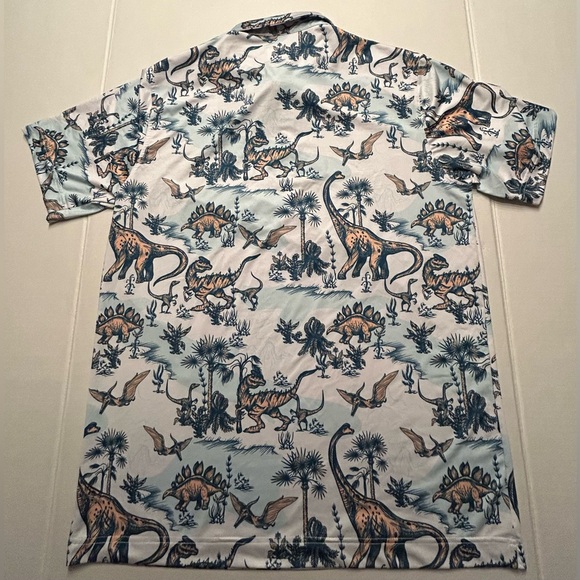 Men’s Land Before Waggle Performance Golf Polo Dinosaurs Size Large - Picture 6 of 7